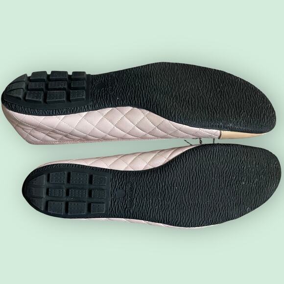 Paul Mayer Attitudes Pink Quilted Leather Beige Cap Toe Ballet Flats Womens 10 - Picture 11 of 14